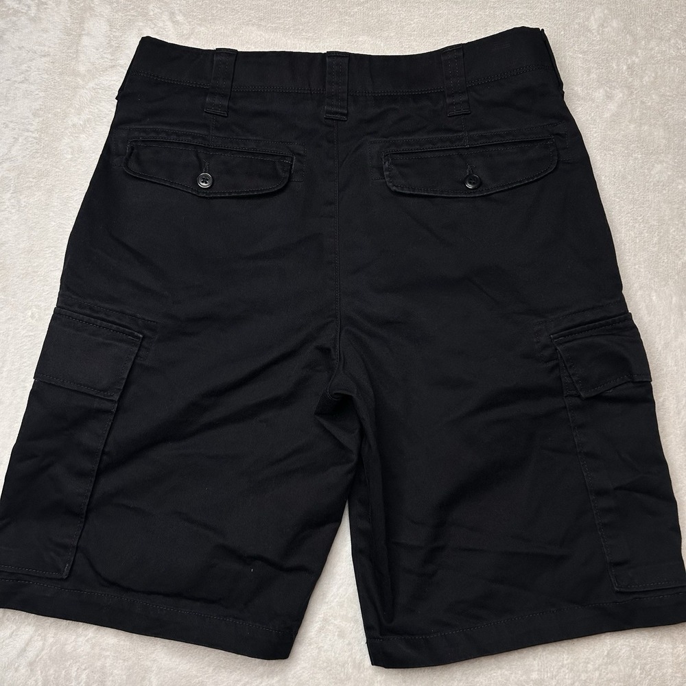 Lands End Men's 30 Black Cargo Traditional Fit Flat Front Shorts Casual - Picture 2 of 12
